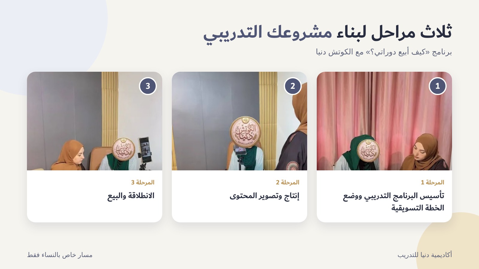 مراحل البرنامج الثلاث